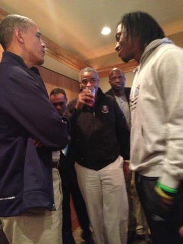 RGIII hangs out with President Obama at NCAA tournament (Photo)