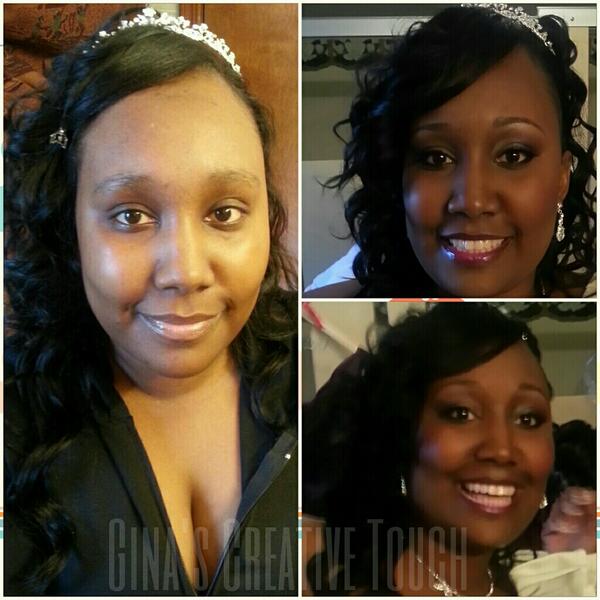 GinaCreatvTouch's tweet image. @BlackOpalBeauty once again ur product helped me create a beautiful look on my bride #foundationsticks #powder #gloss