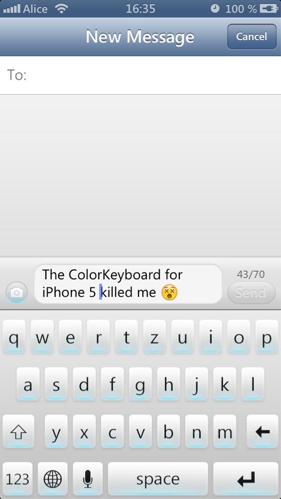 yuki_o7's tweet image. #Shiro #ColorKeyboard for iPhone 5 done 💩