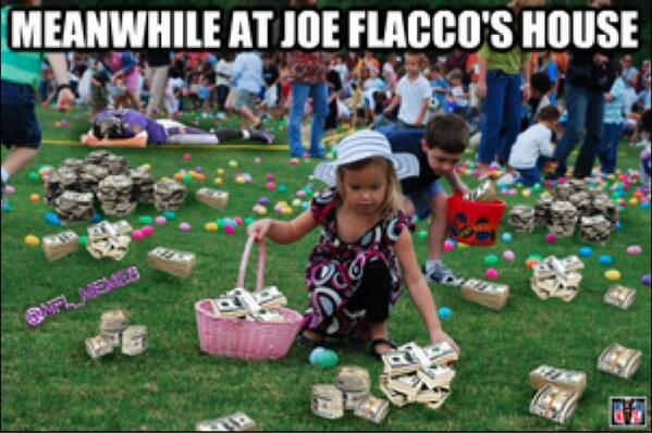 NFL Memes on X: "LIVE LOOK IN at Joe Flacco's Easter Egg Hunt: http://t.co/InhDC8okIX" / X