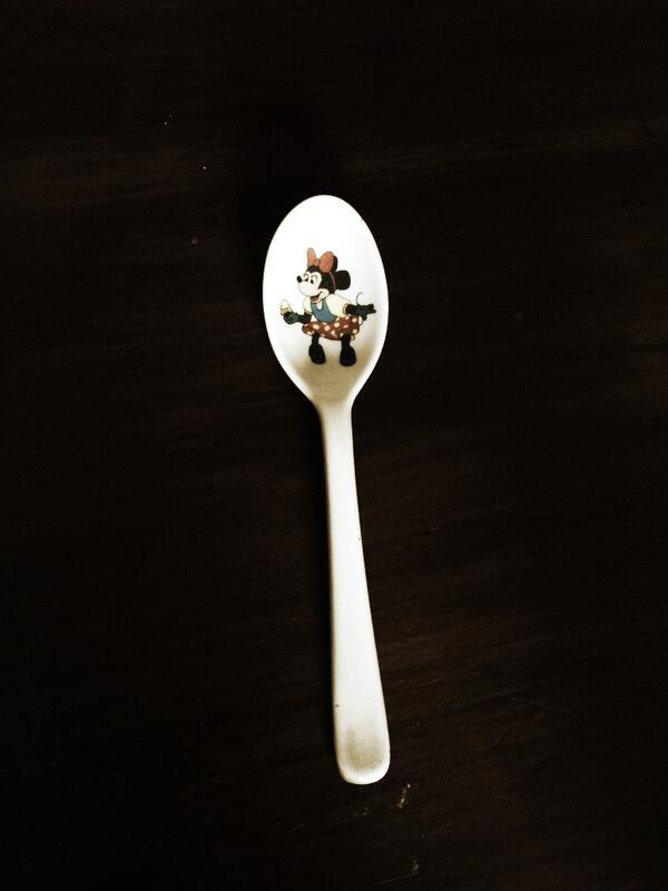 luke_brooks's tweet photo. It's just hit me, for 16 years I've been eating breakfast every morning using this spoon (mini mouse). I'm attached http://t.co/oluRzzSrmJ