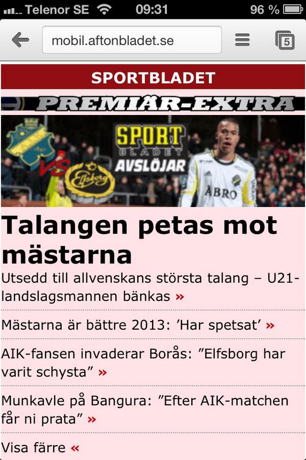 dafrend228's tweet photo. Är det nåt Stockholmsfokus i @sportbladet? Öster gör comeback och #MFF spelar inför Sveriges bästa publik. http://t.co/SSZmgsNANh