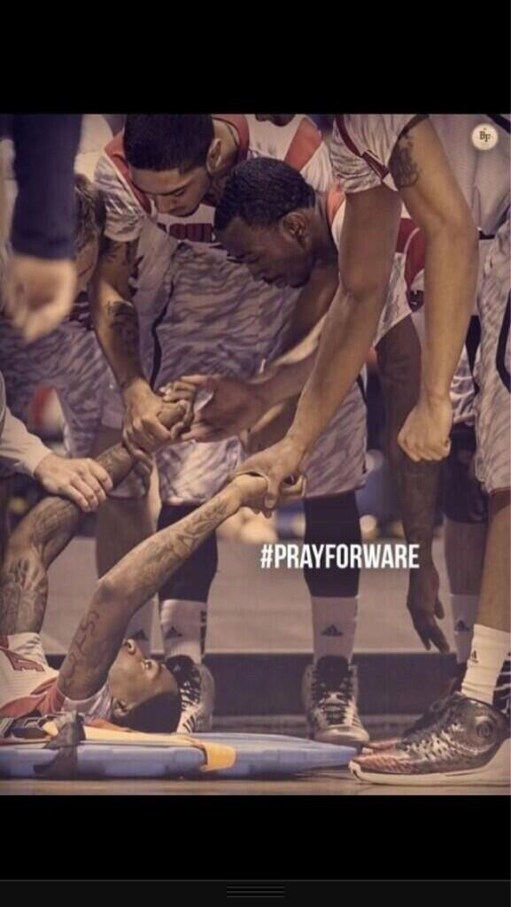 danyajegede's tweet image. #PrayersForWare go tear up the final four for your boy #Louisville #prayforware