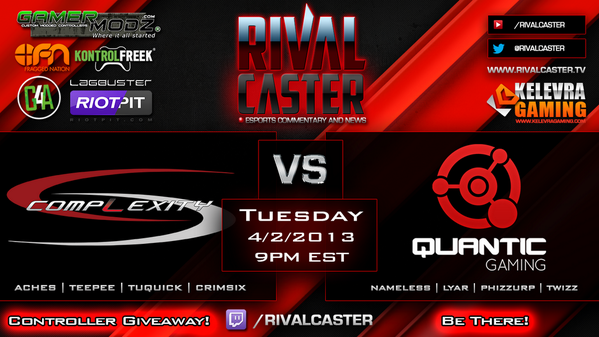 NAMELESS's tweet photo. We will be facing off against @compLexityLive on Tuesday at 9 pm Est! RT http://t.co/2XOxXvadIg