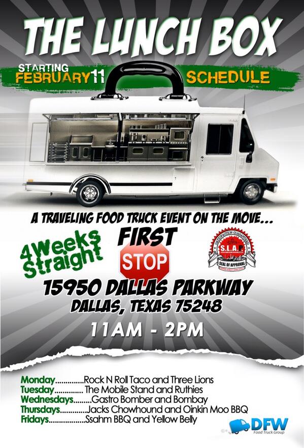 Come and get it at the Lunch Box on the Parkway with <a href="/rnrtacos/">maryann</a>. See info below. See you there!!