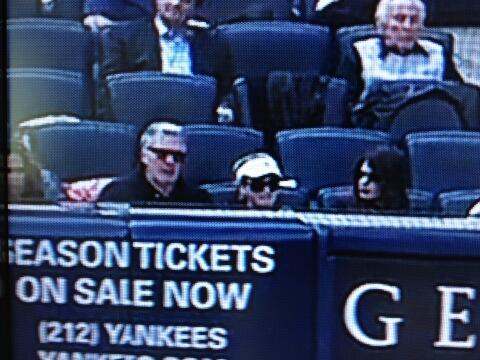 Keith sitting with two women Opening Day 2013 Yankees vs Redsox at Yankee Stadium 1