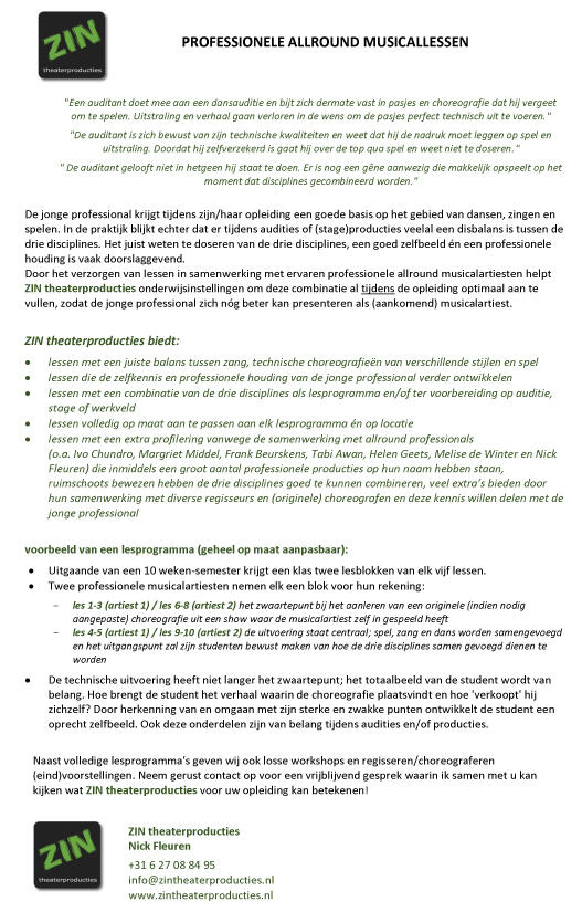 infoZTP's tweet image. ZIN theaterproducties verzorgt lesprogramma’s/workshops! Neem contact op voor meer info!