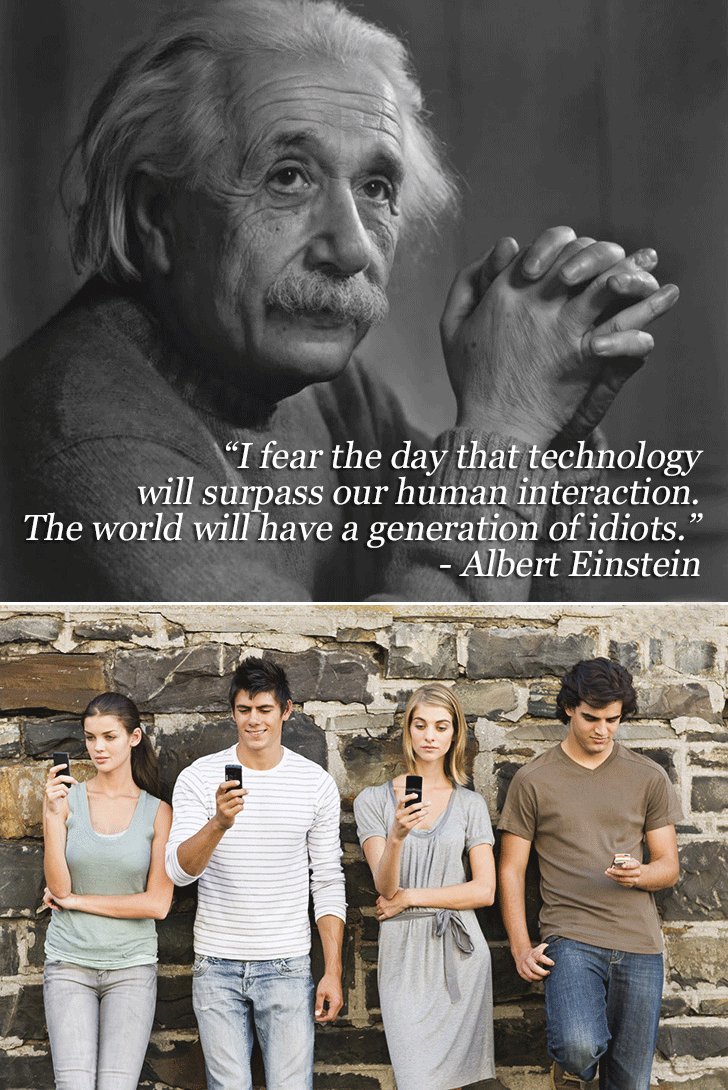 Seth on Twitter: "I fear the day that technology surpasses The will have a generation of idiots #AlbertEinstein / Twitter