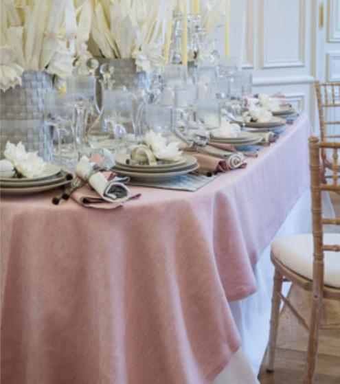 Or for that early summer gathering ..... pink linen combined with our tableware !!!! options.net