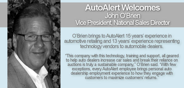As AutoAlert continues to grow, we're proud to welcome John O’Brien (@JOB10) as VicePresident, NationalSalesDirector!