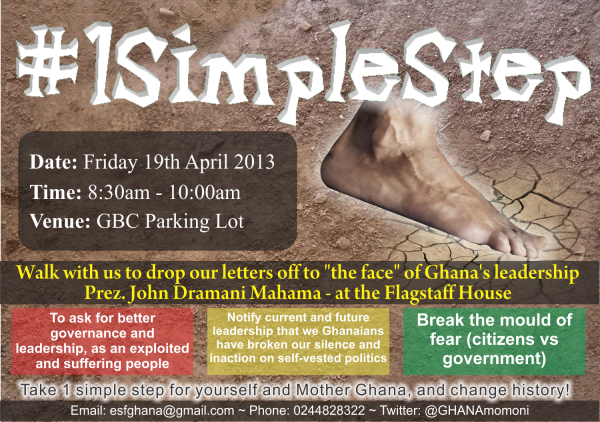 dkarmah_'s tweet image. Join #1SimpleStep in a peaceful WALK towards active citizenship! April 19, 8:30-10am, GBC park lot. Bring ur letters!