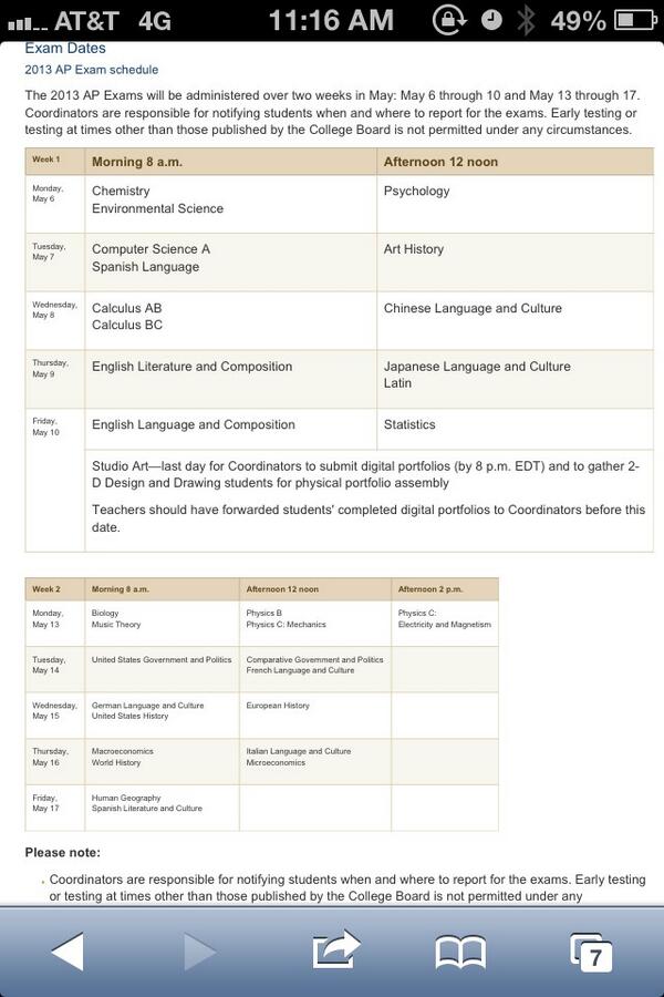 Project_ACE_'s tweet image. 2013 AP test dates!! Start studying ✏📓