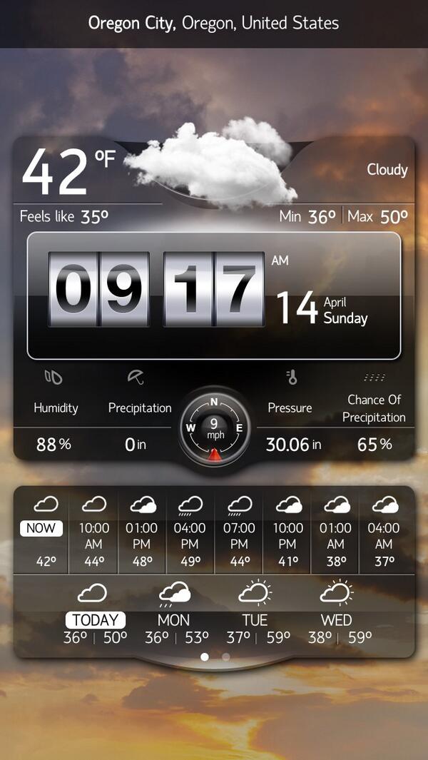 ericdau's tweet image. 42°F, Cloudy, Oregon City, Oregon, United States

Here's the waether I guess.