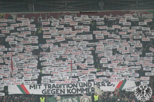 Awaydays23's tweet photo. Werder Bremen vs Augsburg "fuck sky" #ultras #footballdisplay #AMF http://t.co/5bXQeUw6QQ