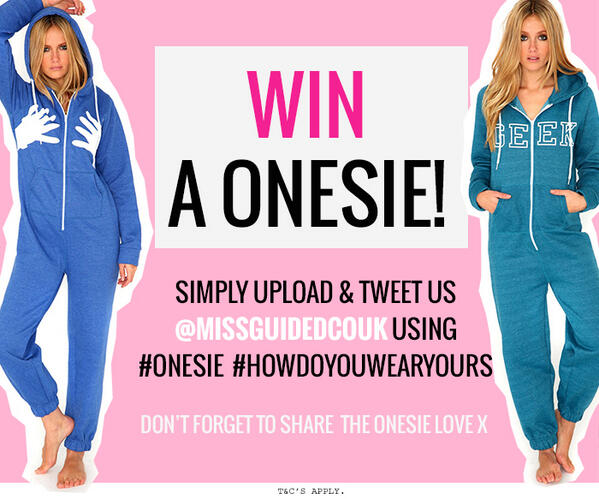 Missguided's tweet photo. Snap to it &amp; tweet us #HOWDOYOUWEARYOURS to WIN a onesie?! #ONESIE #MGCOMPETITION - Ends 10am tomorrow! x http://t.co/3FaOXW8pxw