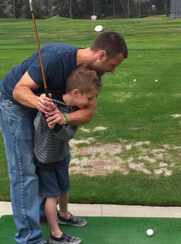 OCRunner22's tweet image. Two days in a row he wanted to go to the driving range. We're now on the couch watching the Masters. #fathersdream