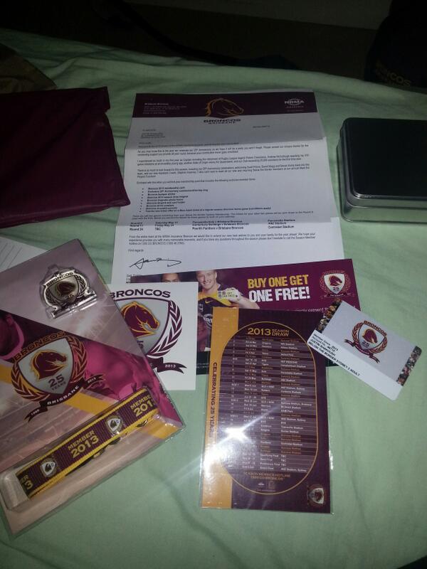 Jay_shaks's tweet image. What a better way to end a Monday then to come home to your @brisbanebroncos membership #bronxnation