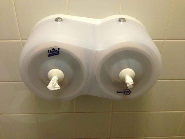 emmychar's tweet photo. These tissue dispensers disturb me #MilkingBoobs http://t.co/SulYYjS3PK