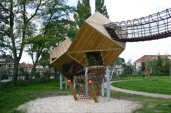 Dutch #design with WaxedWood cubic houses for playground fun in Zwolle by @IJrekaBV ijreka.nl/index.php?men=3