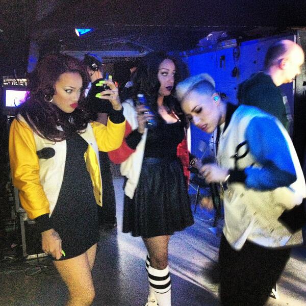 Stooshe's tweet photo. The girls About to go on stage yesterday at @RTETheVoice in Dublin http://t.co/gdfwT6eADz