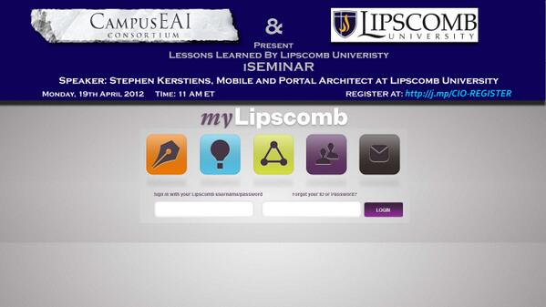CConsortiumOrg's tweet photo. http://t.co/0agYLIR66u  @lipscomb &amp; University of Virgin Islands' #Banner #Mobile #App Showcase http://t.co/8XA20AEovO #EDTECH
