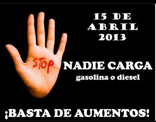 No a la compra de gasolina y diésel  hoy lunes 15 de abril....