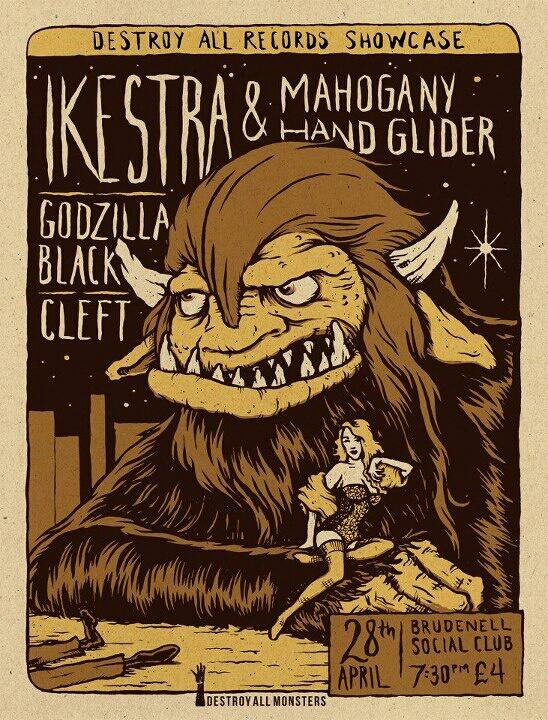 CleftBand's tweet photo. Awesome poster for our next #Leeds #gig with @MahoganyBand and @IKESTRA - 28th April at The Brudenell #mathrock #live http://t.co/O3Ta8URvi3
