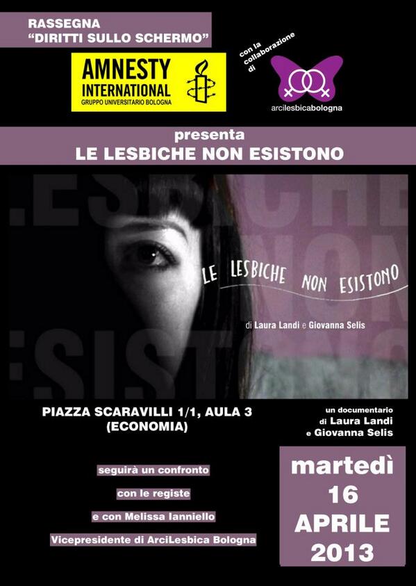 AmnestyUniBO's tweet photo. Non mancate all'ultima serata del nostro cineforum sui diritti LGBTQI!!! 19,30 Piazza Scaravilli!! Non mancare!!! http://t.co/a3yHJmwDvD