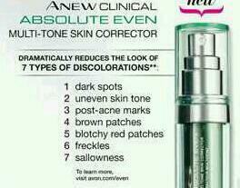 DorisAvonRep's tweet image. I hav this n stok NOW Absolute Even Multi-Tone Correctr
Dramatically Reduces the look of 7 types of discoloration