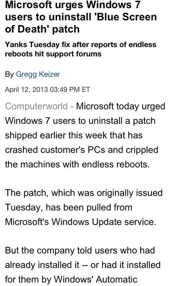 NajibBoss's tweet image. The death-sentence that #Microsoft unleashed upon her self  #GetAMac #fail #epic