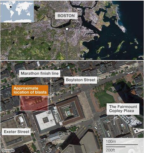 BBCNorthAmerica's tweet image. Graphic: Area around #Boston #Marathon explosions (via @BBCNewsGraphics) bbc.in/ZtlpPo &amp;amp; picture