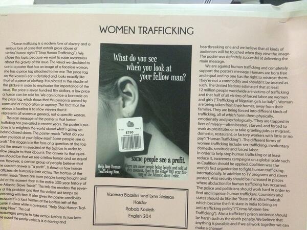 KhouryNicole's tweet photo. #women #trafficking presentation by Rabab Kodeih's students @ the #AUBwrites @aub_lebanon event! #writing #argument http://t.co/mvMQkwM0nF