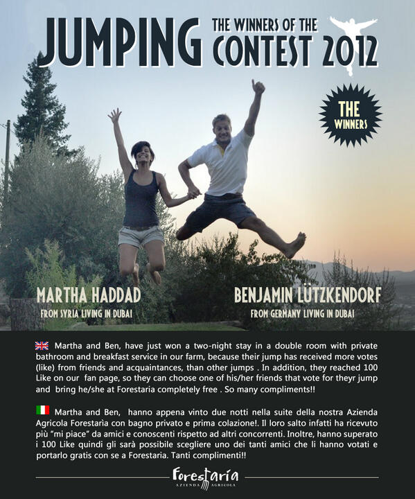 Forestaria's tweet photo. The winners are...
I vincitori sono....
Look at the picture|Guardate l'immagine http://t.co/oCZmE2jTpG