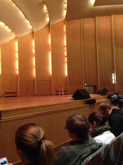 klively's tweet photo. Since everyone else tweeted their seat, here's our view. #louisck http://t.co/8olR4JJ935