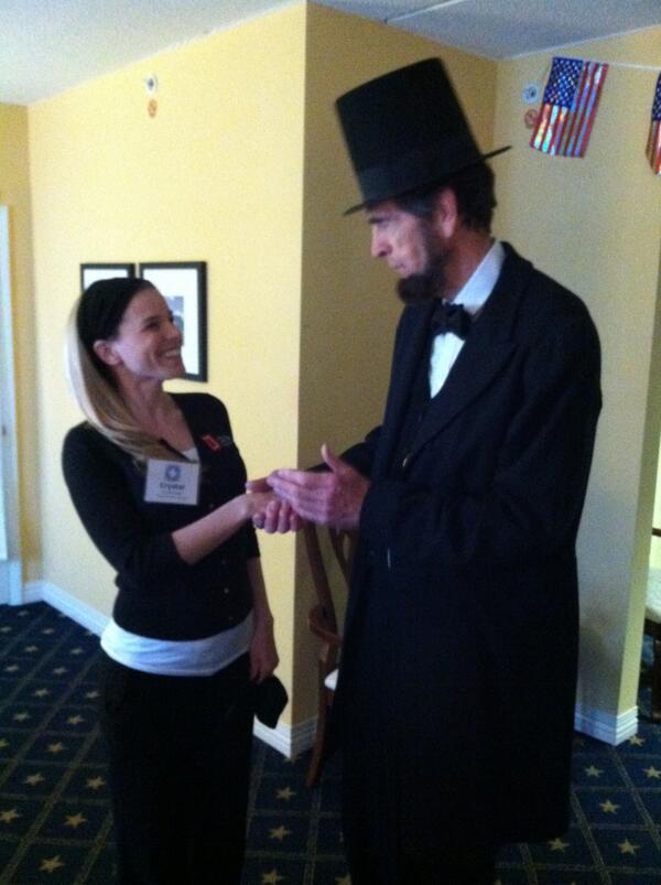 CRSTempHousing's tweet image. Our rep Crystal had a great time at the #PAMIC in Gettysburg for their annual conference. She even met Abe Lincoln!