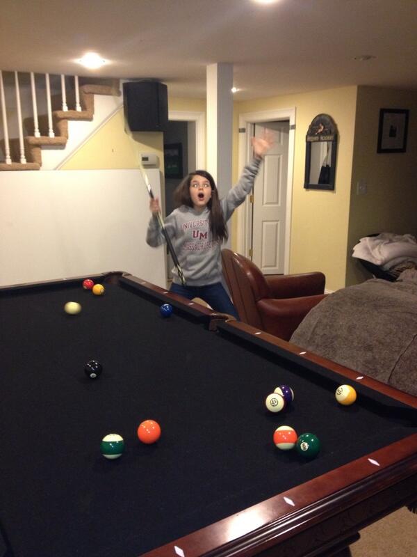 rrosier's tweet photo. Future pool shark in the making!! http://t.co/oIXYGAxW1u