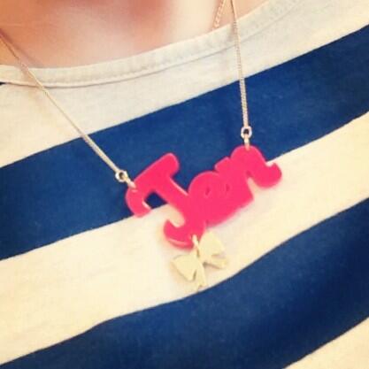 Someone called me Emily at work yesterday... Today they can't get it wrong! <a href="/tattydevine/">Tatty Devine</a> #namenecklace