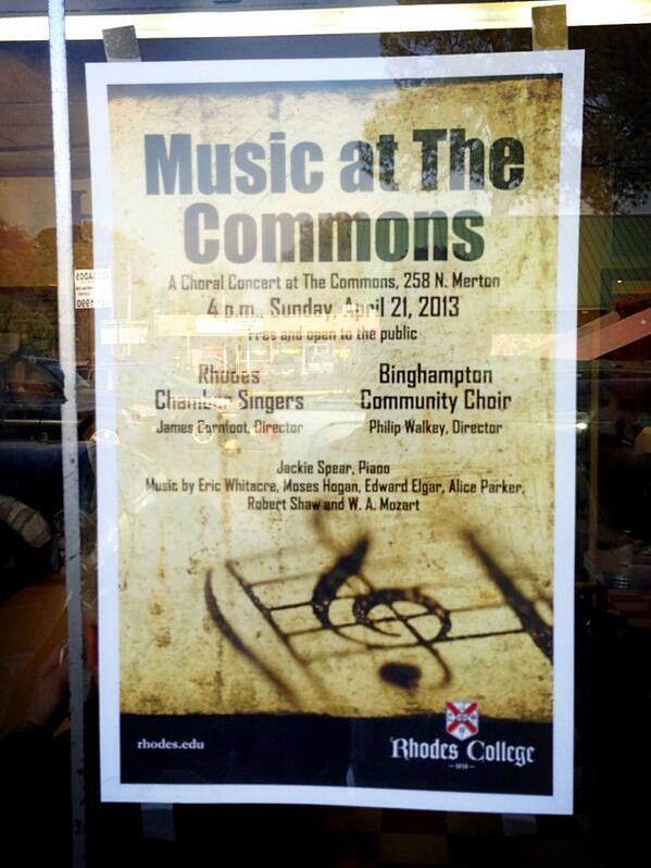 Look what I found at Bryant's! Will you be at our concert April 21? #Choose901 <a href="/RhodesCollege/">Rhodes College</a>