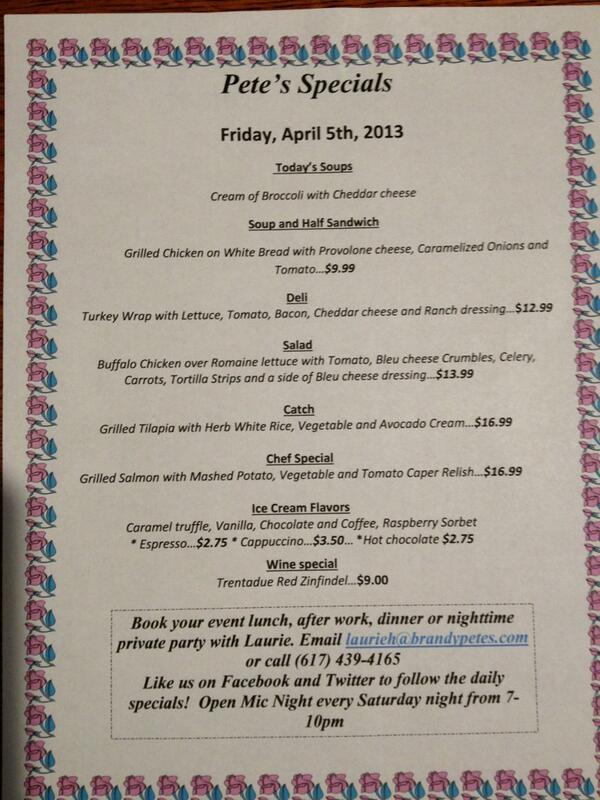 BrandyPetes's tweet photo. Pete's Friday specials http://t.co/q5M4PCudHm