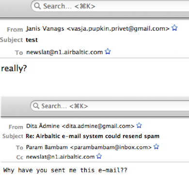 lauraviva's tweet photo. @airBaltic Kāds skaidrojums spam,kas atsūtīts klientu datu bāzei no it kā airBaltic un @InspiredLatvija darbiniekiem? http://t.co/JdvGImlF6d