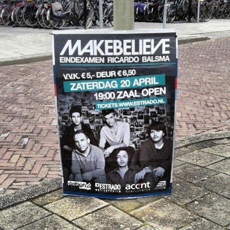 makebelieveband's tweet photo. Special MakeBelieve show • April 20 • Estrado Harderwijk • New songs!! • Tickets: http://t.co/7HQ4sfJygC Please RT!! http://t.co/RihhvgebnC