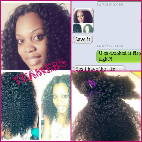 S/O to @mzealey for purchasing the Malaysian tight curly she looks so pretty! #TeamEBS #hairdivas