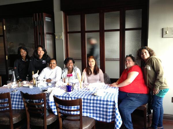 A few SFBAC folks enjoying lunch and chatting about the upcoming APA exam. Also celebrating opening day - go Giants!