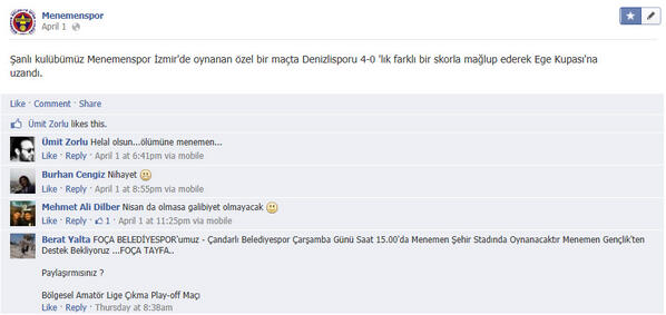 menemenspr's tweet photo. Facebook sayfasında 1 Nisan paylaşımına yapılan yorumlar http://t.co/3RAI9aOHfU