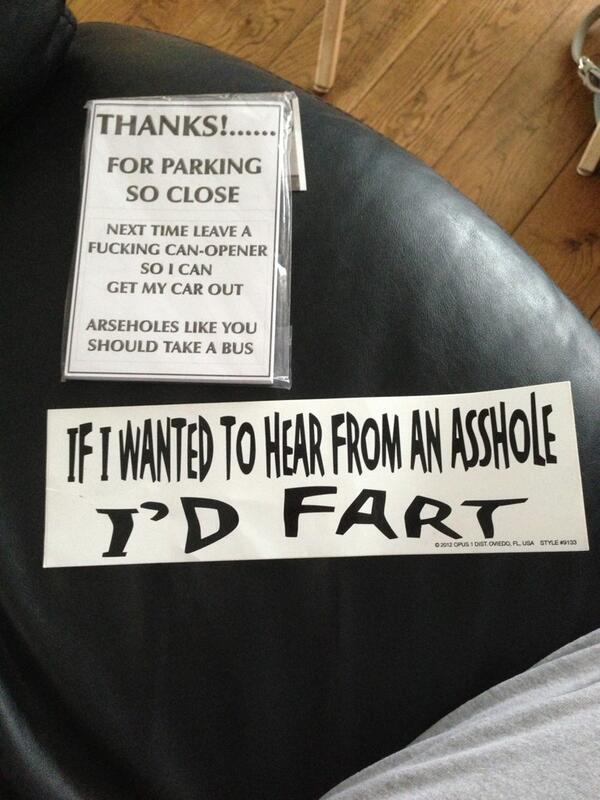 Daaaaawn's tweet image. New bumper sticker and tickets for my car #angrydriver