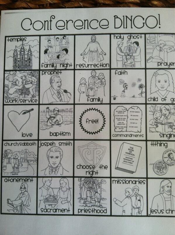 meehand's tweet image. #ConferenceBingo, baby! #LDS