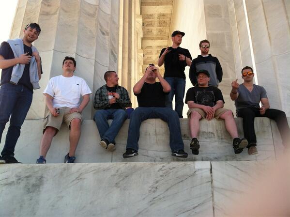 Some idiots at the Lincoln monument