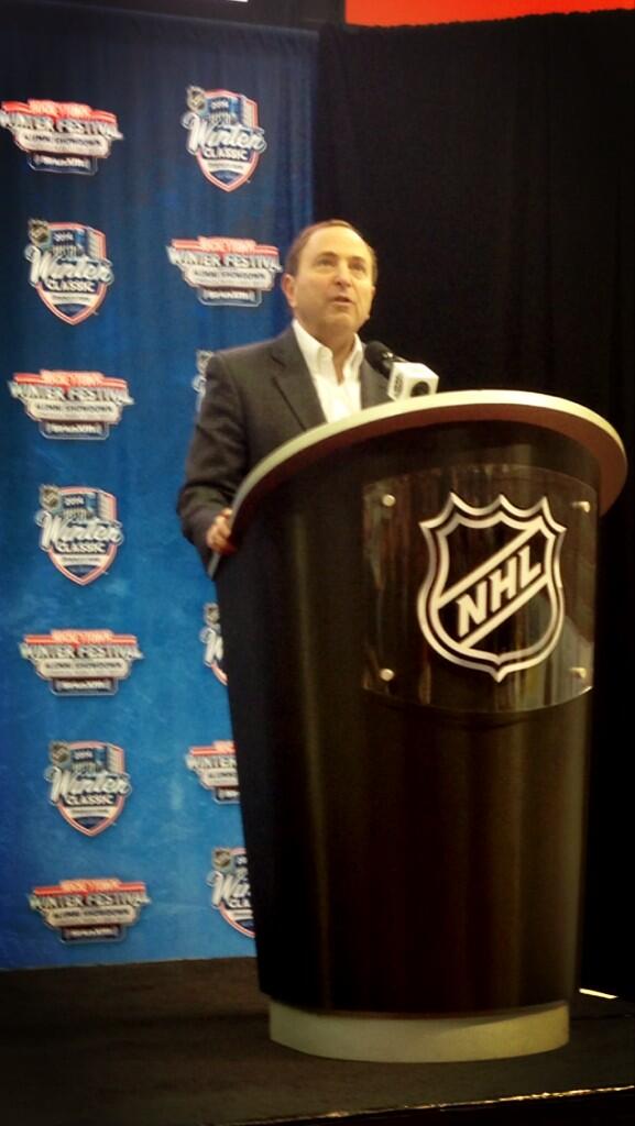 Commissioner Gary Bettman announces that the 2014 Winter Classic will take place at The Big House TOR v. DET #WC2014