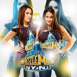 NikkiAndBrie's tweet photo. We can't believe it... It's finally here... #Wrestlemania Besos! B&amp;N 💋💋 http://t.co/FiS6rVA53V