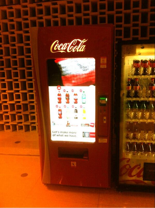 coca cola machine touch screen